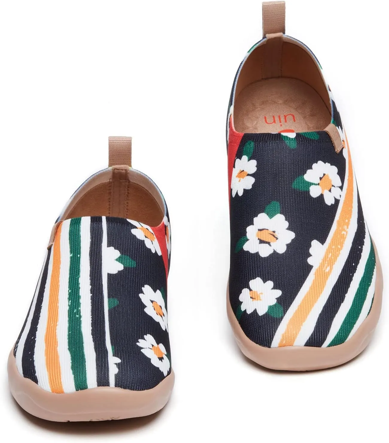 UIN Women's Slip-On Shoes Comfortable Breathable Knit Casual Footwear Stylish Travel-Friendly Loafers