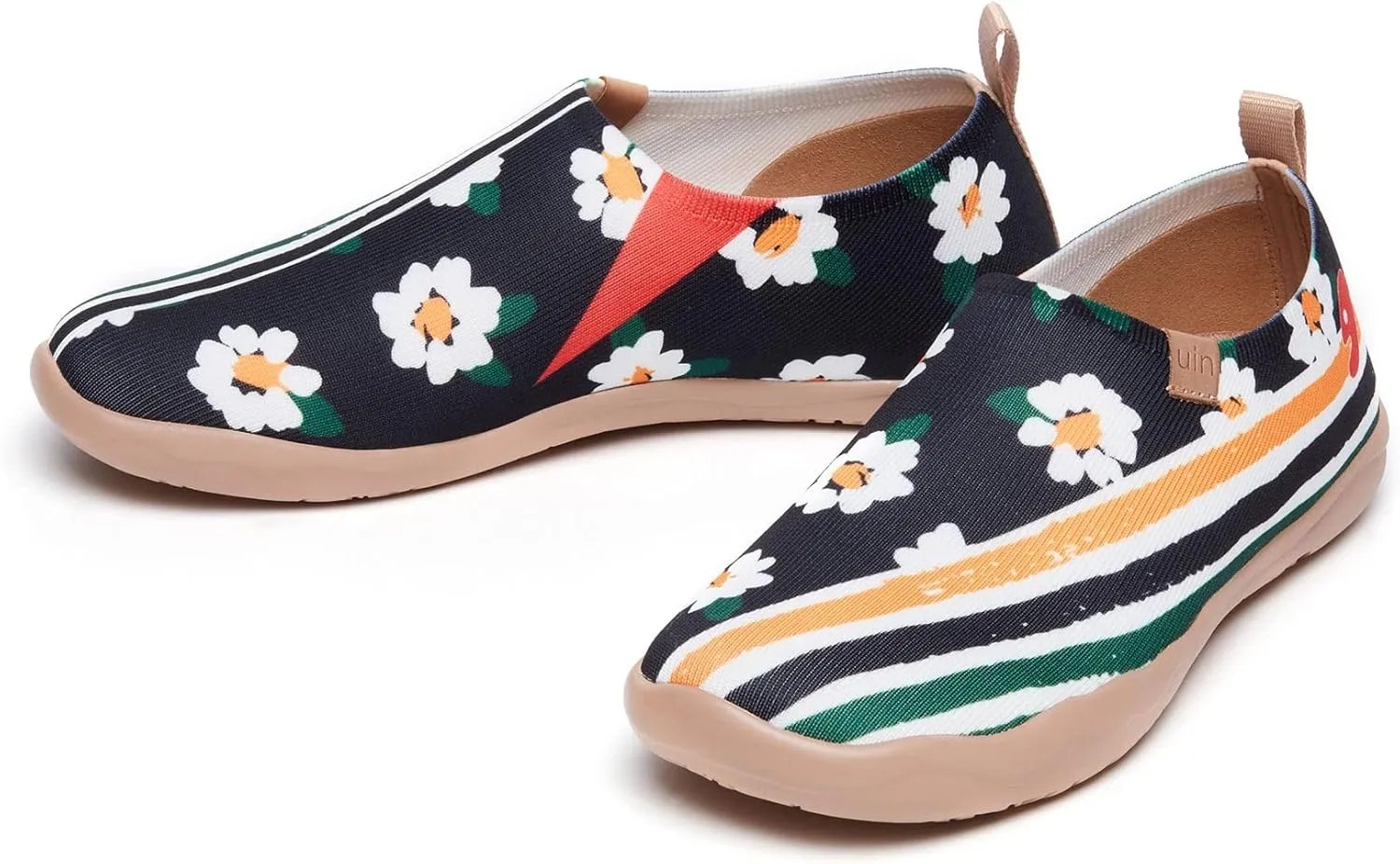 UIN Women's Slip-On Shoes Comfortable Breathable Knit Casual Footwear Stylish Travel-Friendly Loafers