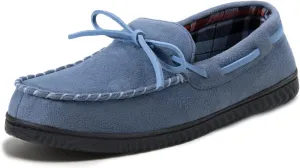 ULTRAIDEAS Men's Luke Microsuede Moccasin Slippers with Tie Indoor Outdoor