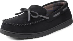 ULTRAIDEAS Men's Luke Microsuede Moccasin Slippers with Tie Indoor Outdoor