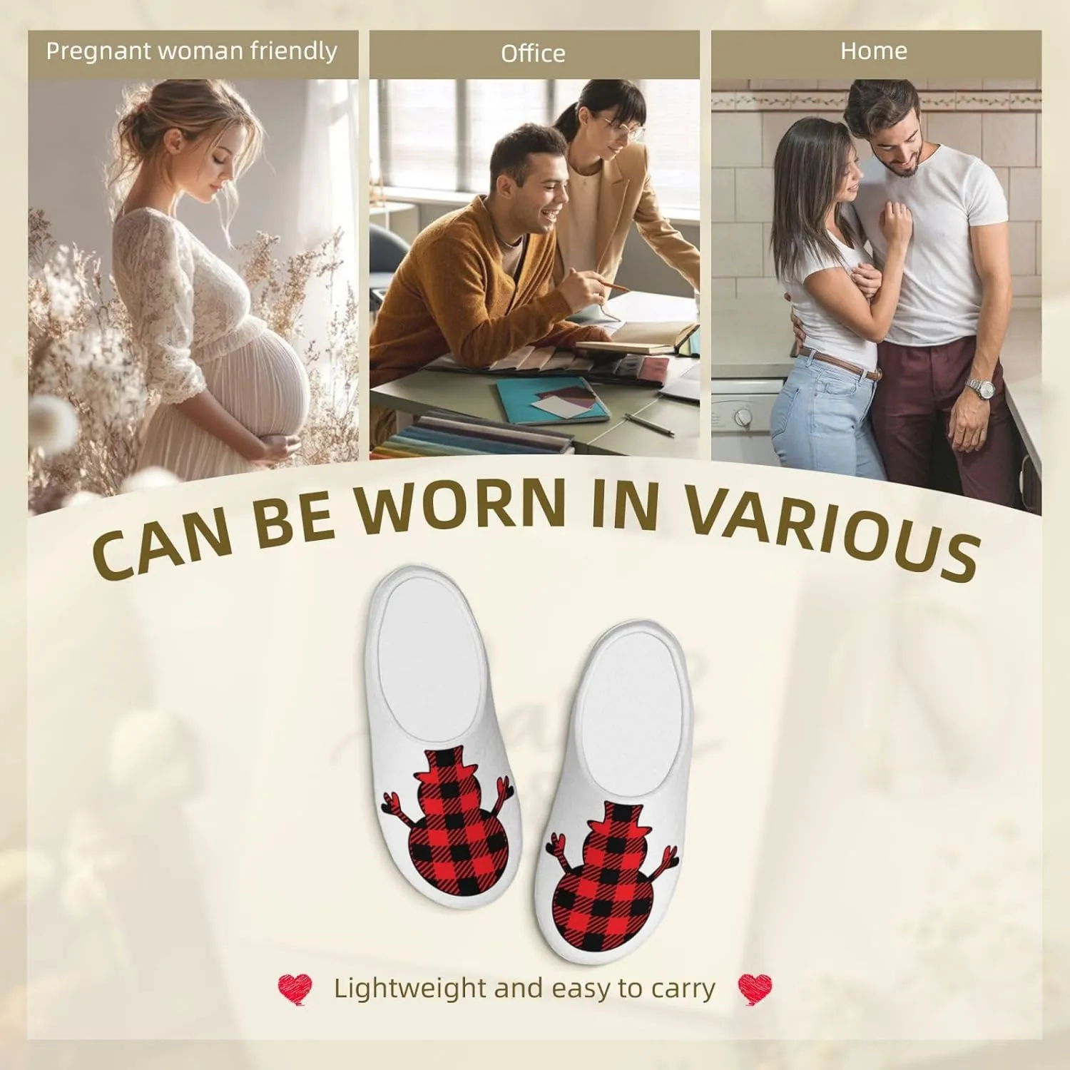Unisex Warm Slippers Non-Slip Winter Fluffy Slippers Slip-On Plush Slippers Bedroom Slippers House Shoes For Men Women