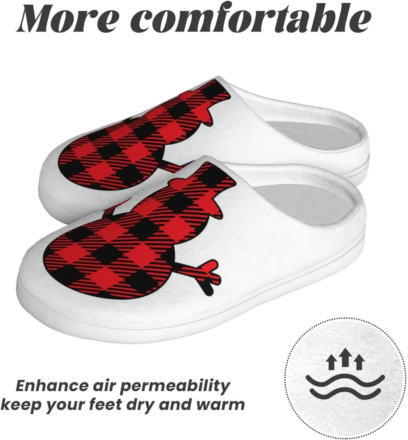 Unisex Warm Slippers Non-Slip Winter Fluffy Slippers Slip-On Plush Slippers Bedroom Slippers House Shoes For Men Women