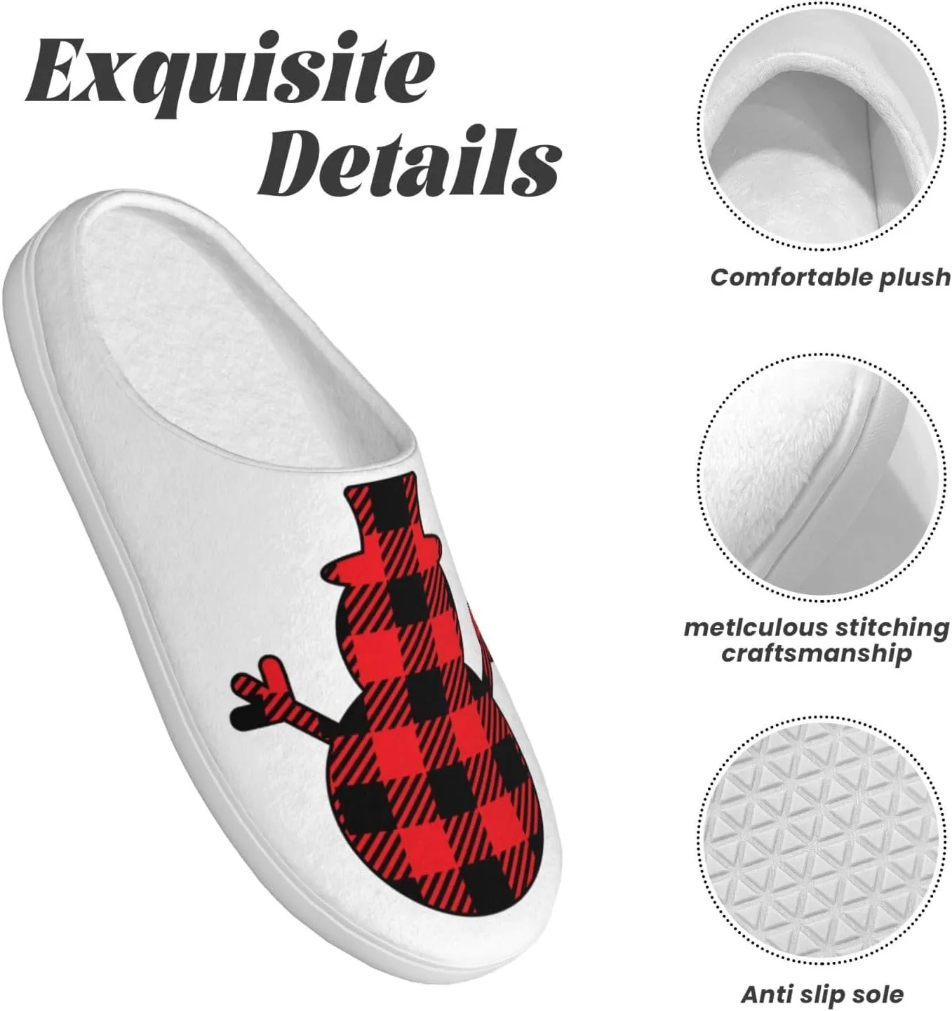 Unisex Warm Slippers Non-Slip Winter Fluffy Slippers Slip-On Plush Slippers Bedroom Slippers House Shoes For Men Women