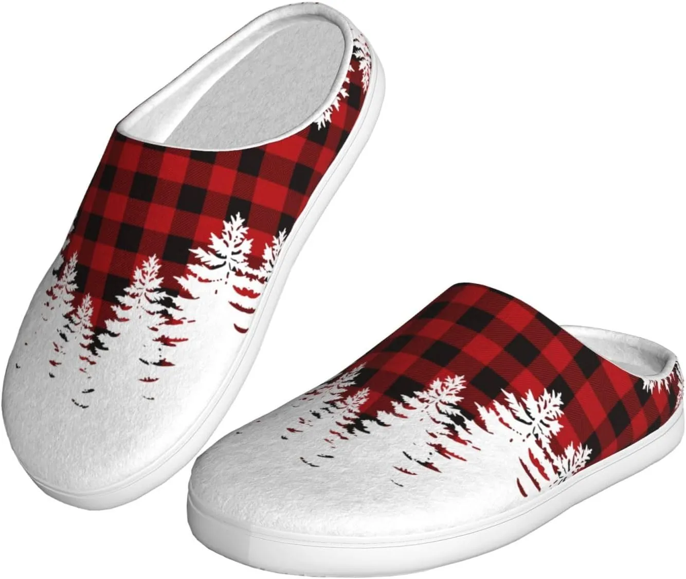 Unisex Warm Slippers Non-Slip Winter Fluffy Slippers Slip-On Plush Slippers Bedroom Slippers House Shoes For Men Women