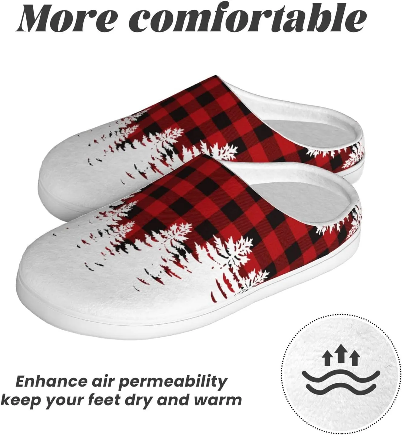 Unisex Warm Slippers Non-Slip Winter Fluffy Slippers Slip-On Plush Slippers Bedroom Slippers House Shoes For Men Women