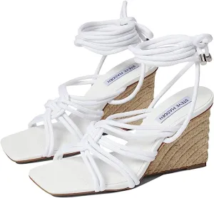 Up Squared Toe Wedge Recommended White Madden Tie Polished Strappy Sandals Heeled Idolized Steve Open