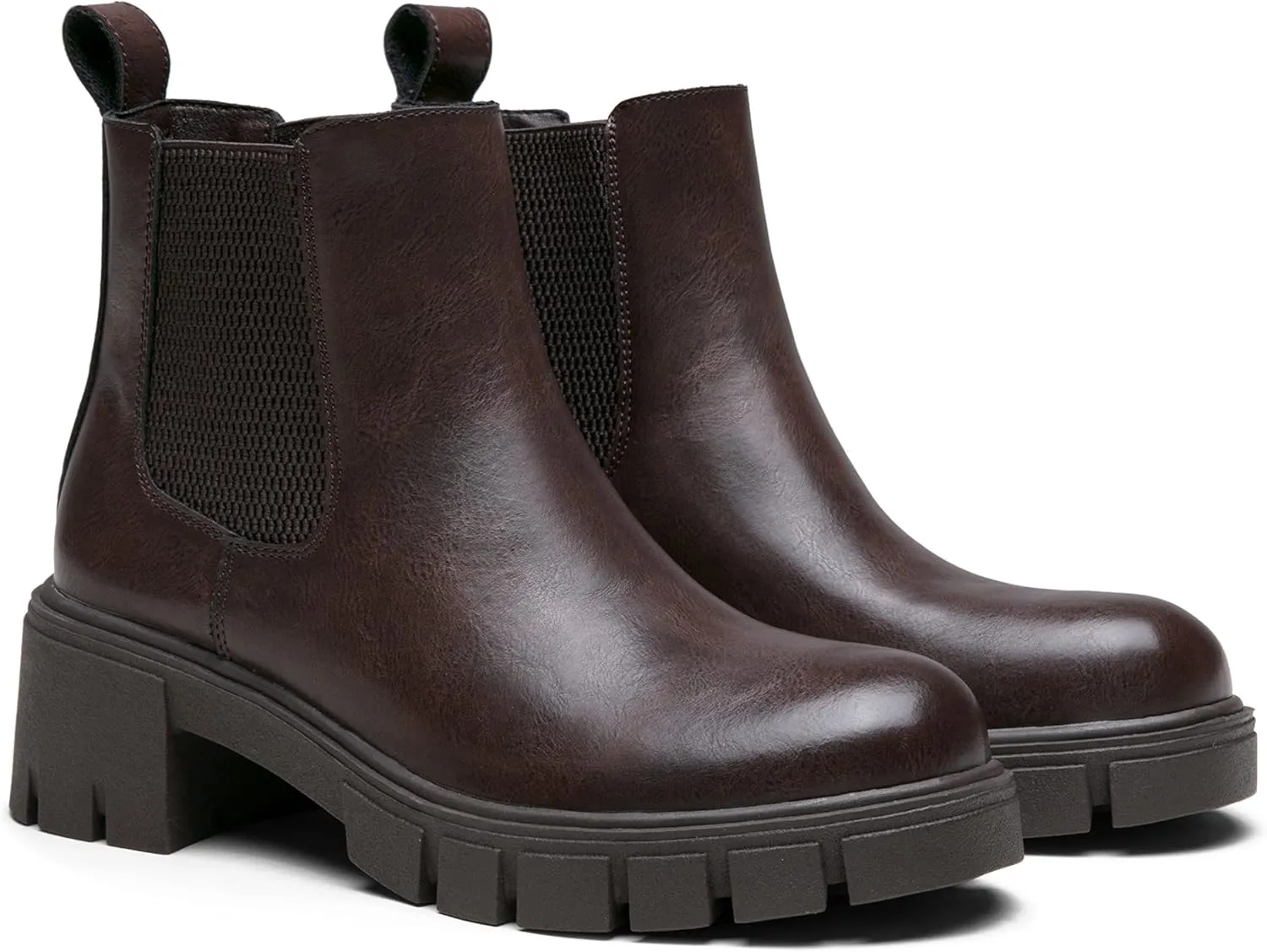 Vepose Women's 936 Chelsea Ankle Boots Platform Lug Sole Elastic Slip on Booties