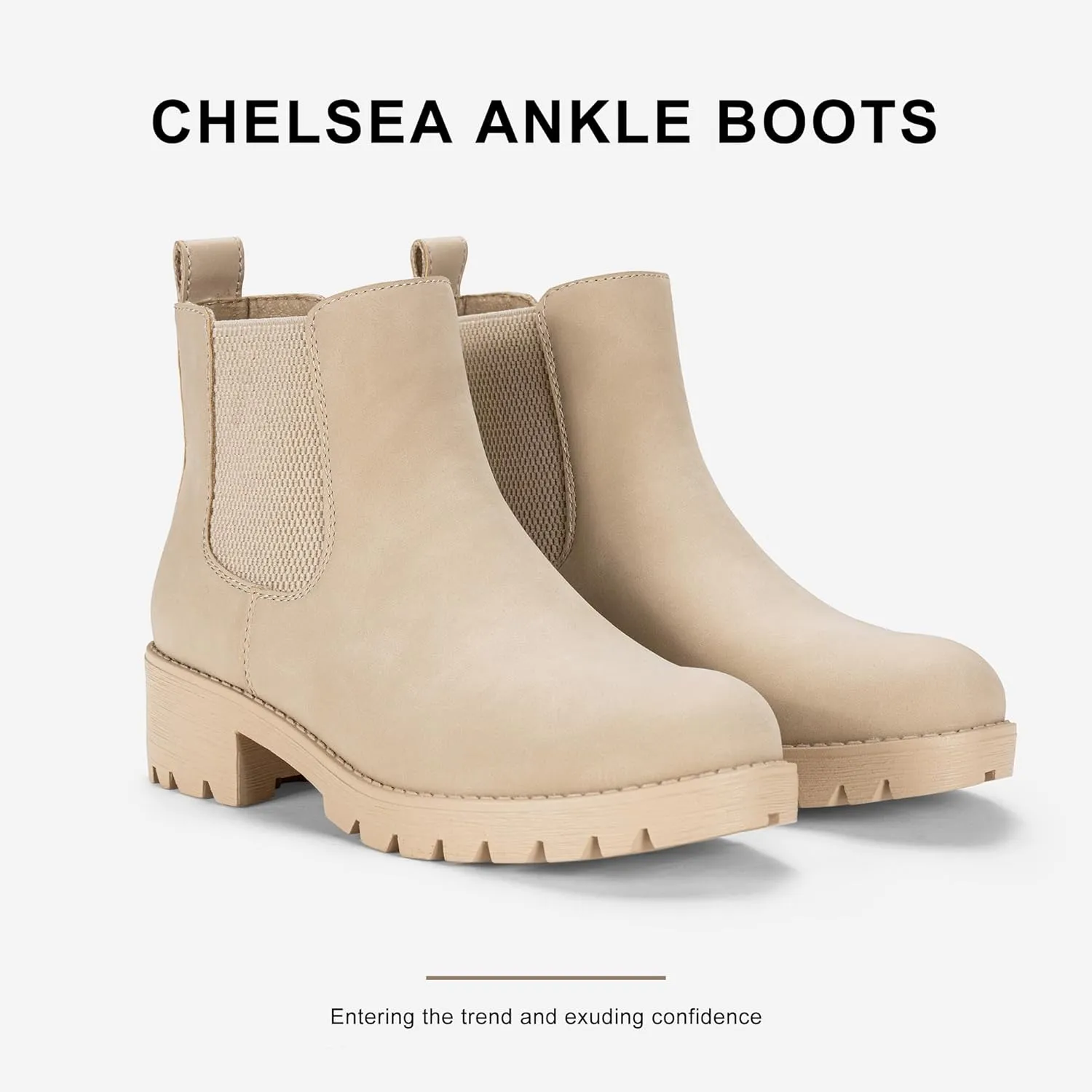 Vepose Women's 9607 Chelsea Ankle Boots Pull-On Booties for Women