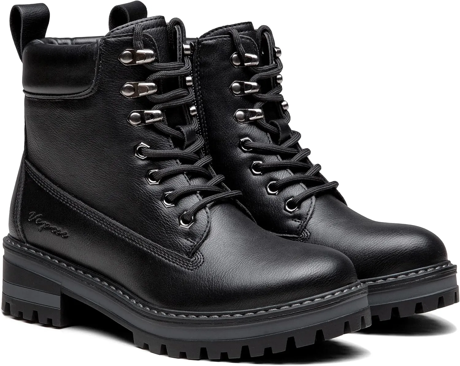 Vepose Women's Ankle Boots 9609 Fashion Lace Up Combat Booties for Women 2.0