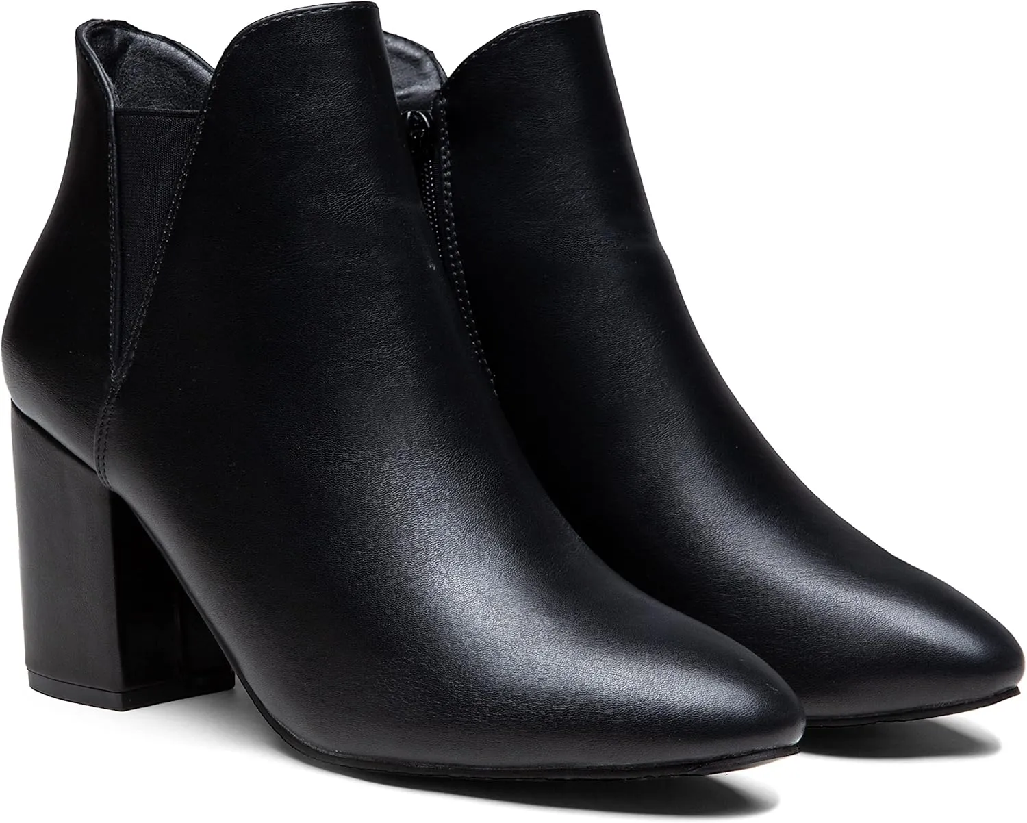 Vepose Women's Chelsea Ankle Boots Chunky Heel, Fall Dressy Booties Low Heel, Pointed Toe Short Boot with Inside Zipper
