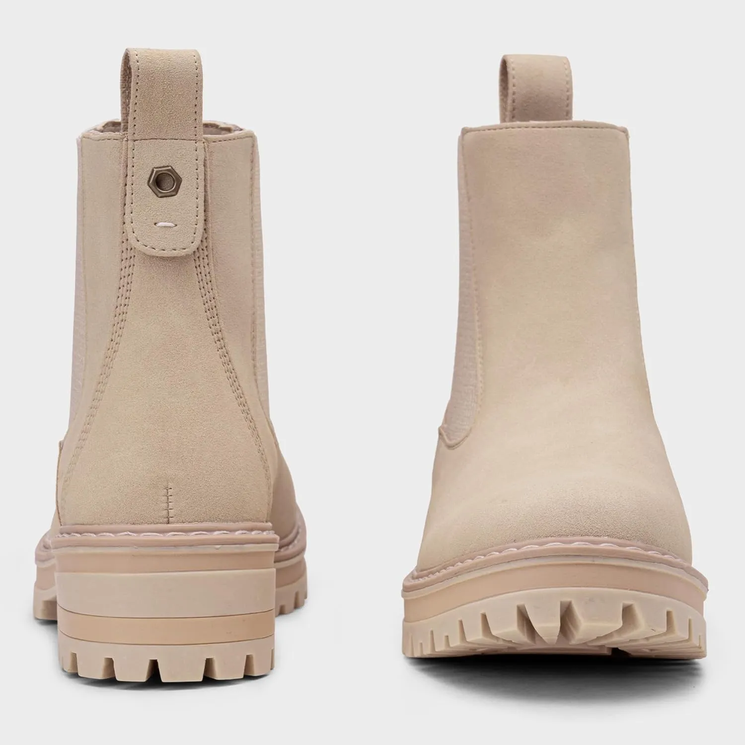 Vepose Women's Chelsea Ankle Boots Lug Sole Fashion Elastic Short Pull on 9608 Booties