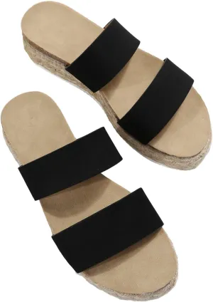 Verdusa Women's Platform Slip On Espadrille Sandals Wedges Slides Beach Sandals
