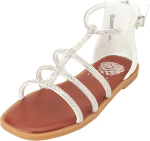 Vince Camuto Girls' Sandals - Open Toe Summer Strappy Flat Dress Gladiator Sandals with Adjustable Buckle Closure and Zipper