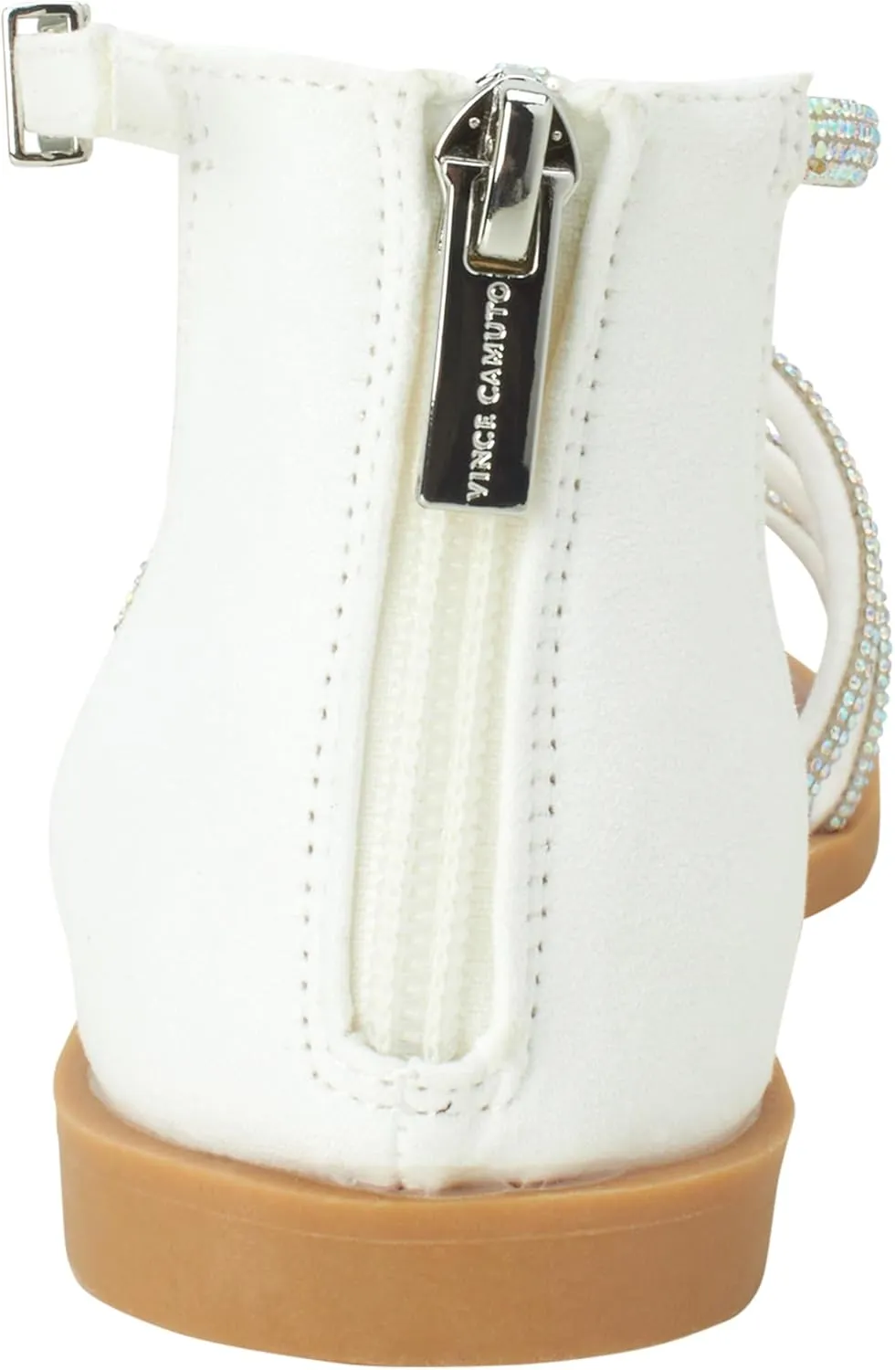 Vince Camuto Girls' Sandals - Open Toe Summer Strappy Flat Dress Gladiator Sandals with Adjustable Buckle Closure and Zipper