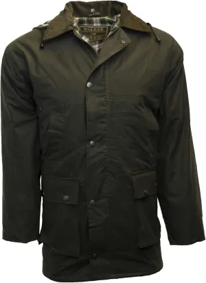 Walker and Hawkes Wax Unpadded Benson Jacket for Men - Lightweight Wind- and Waterproof Canvas Jacket, Premium Waxed Cotton