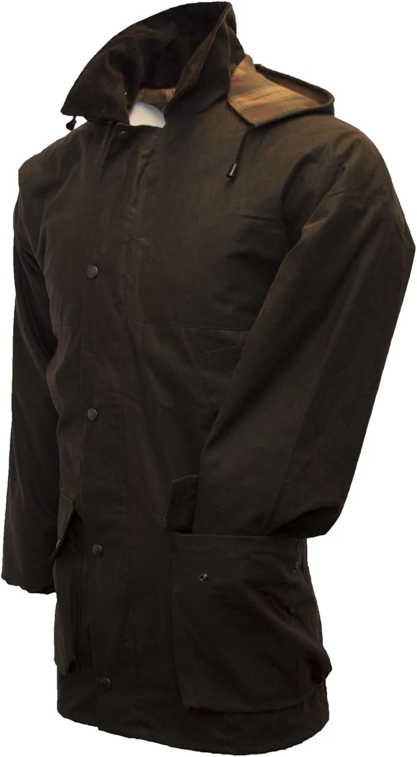 Walker and Hawkes Wax Unpadded Benson Jacket for Men - Lightweight Wind- and Waterproof Canvas Jacket, Premium Waxed Cotton