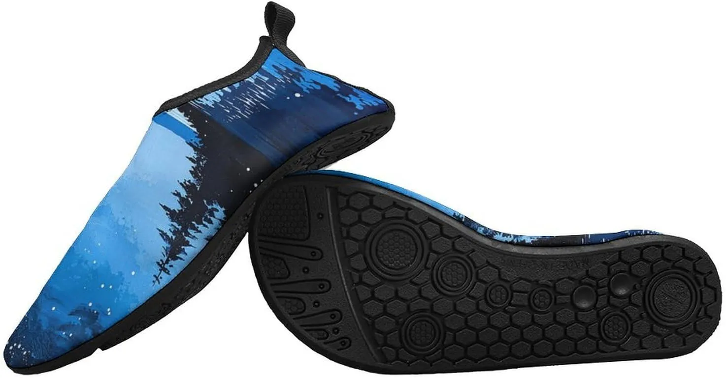 Water Shoes for Women Men Silhouette and Lake Water Sports Shoes Slip-on Breathable Lightweight Athletic Aqua Sock