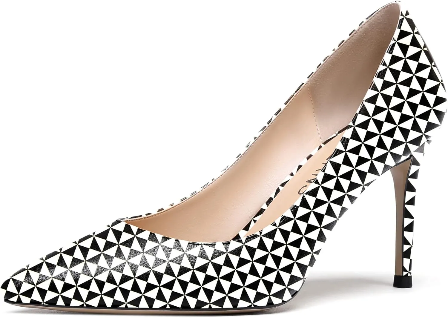 WAYDERNS Women's Matte Pointed Toe Slip On Stiletto High Heel Pumps Wedding Dress Shoes 3.5 Inch