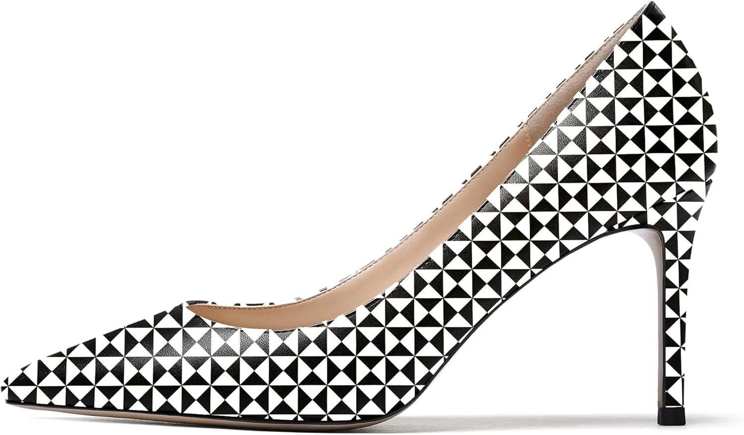 WAYDERNS Women's Matte Pointed Toe Slip On Stiletto High Heel Pumps Wedding Dress Shoes 3.5 Inch