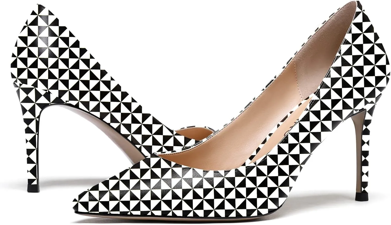 WAYDERNS Women's Matte Pointed Toe Slip On Stiletto High Heel Pumps Wedding Dress Shoes 3.5 Inch