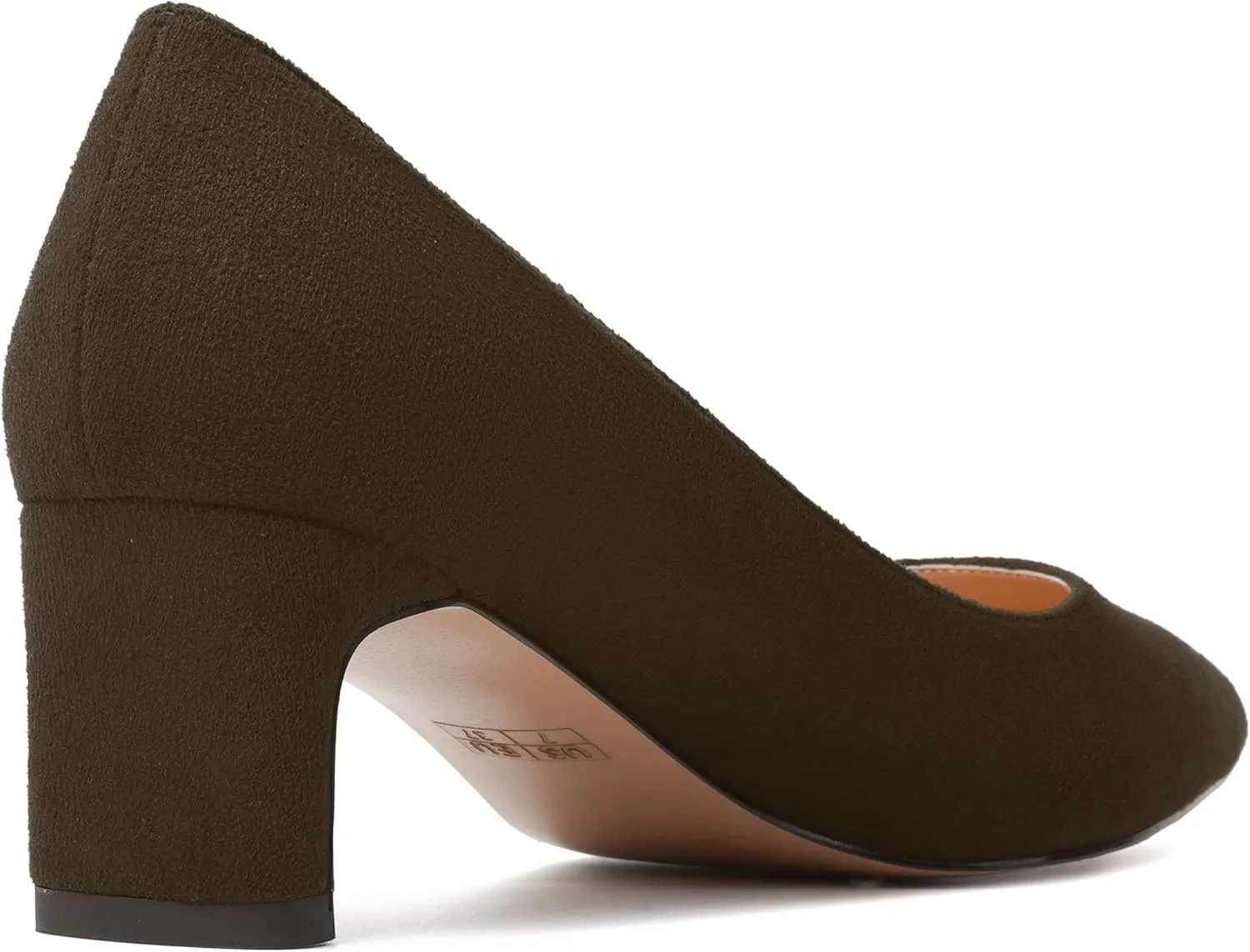WAYDERNS Womens Solid Pointed Toe Slip On Dress Suede Wedding Chunky Low Heel Pumps Shoes 2 Inch