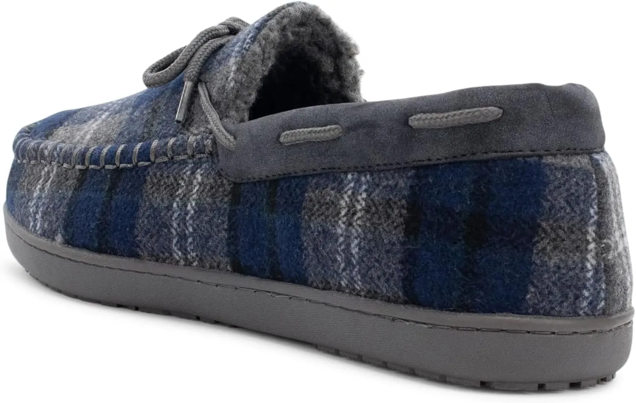 Western Chief Men's Moccasin Slippers - Warm Fleece House Shoes for Men, Indoor and Outdoor Slippers