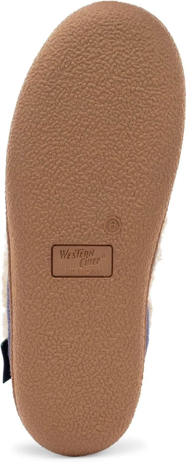 Western Chief Women's Elaine Slippers – Cozy Faux Fur Lining, Stylish Stitched Lace Detail for Indoor, Moccasin Slip-On Loafers Womens Shoes