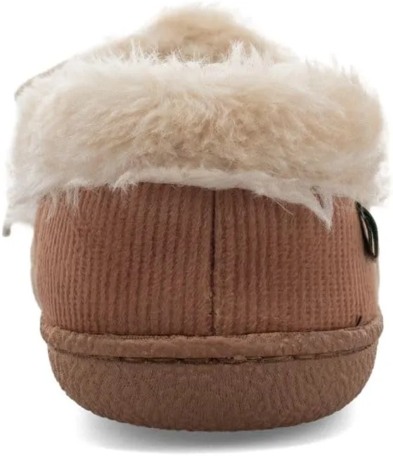 Western Chief Women's Elaine Slippers – Cozy Faux Fur Lining, Stylish Stitched Lace Detail for Indoor, Moccasin Slip-On Loafers Womens Shoes