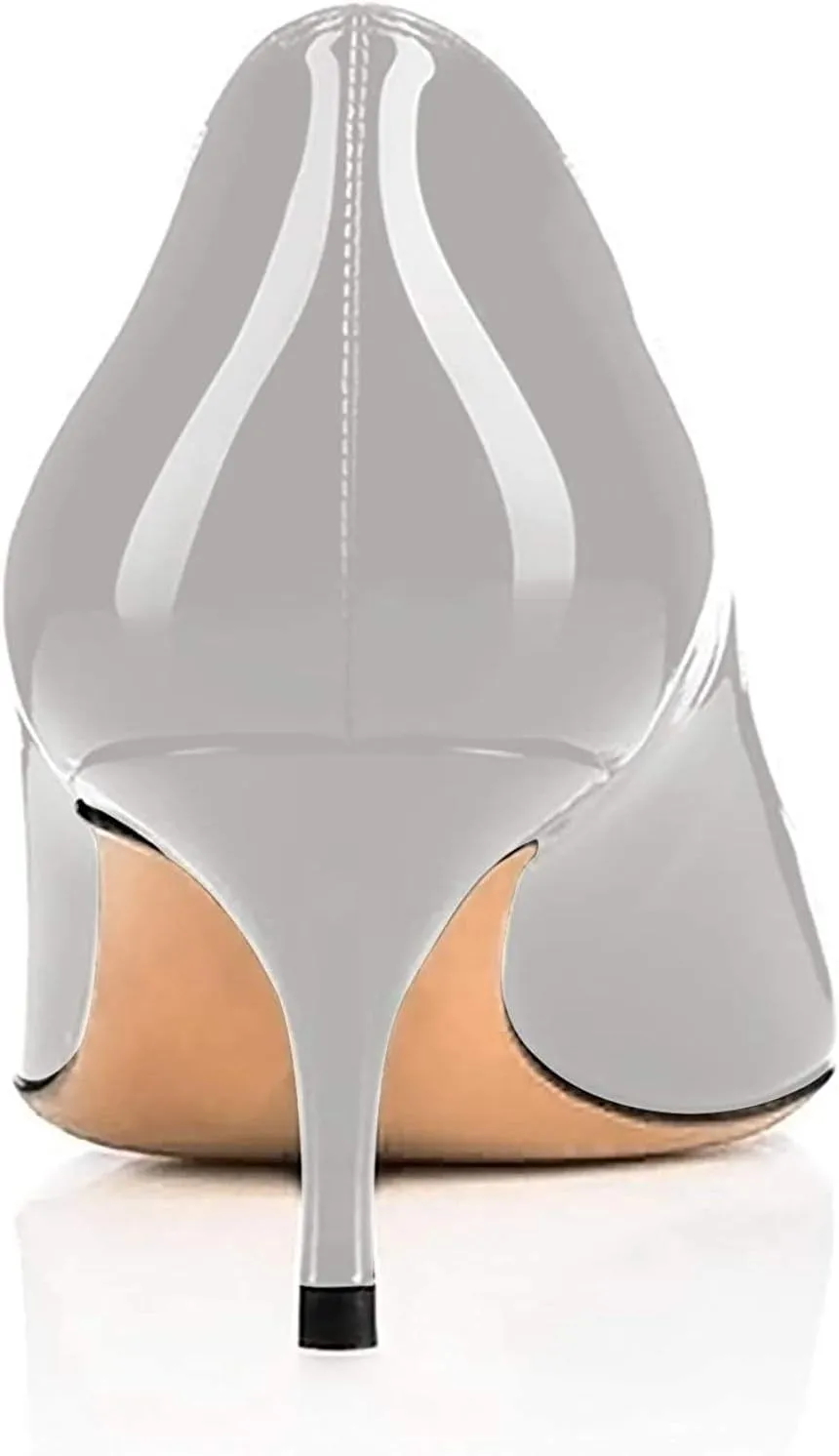 Women Fashion Pointed Toe Slip On Comfort Basic Kitten Heel Pumps Shoes