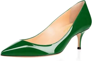 Women Fashion Pointed Toe Slip On Comfort Basic Kitten Heel Pumps Shoes