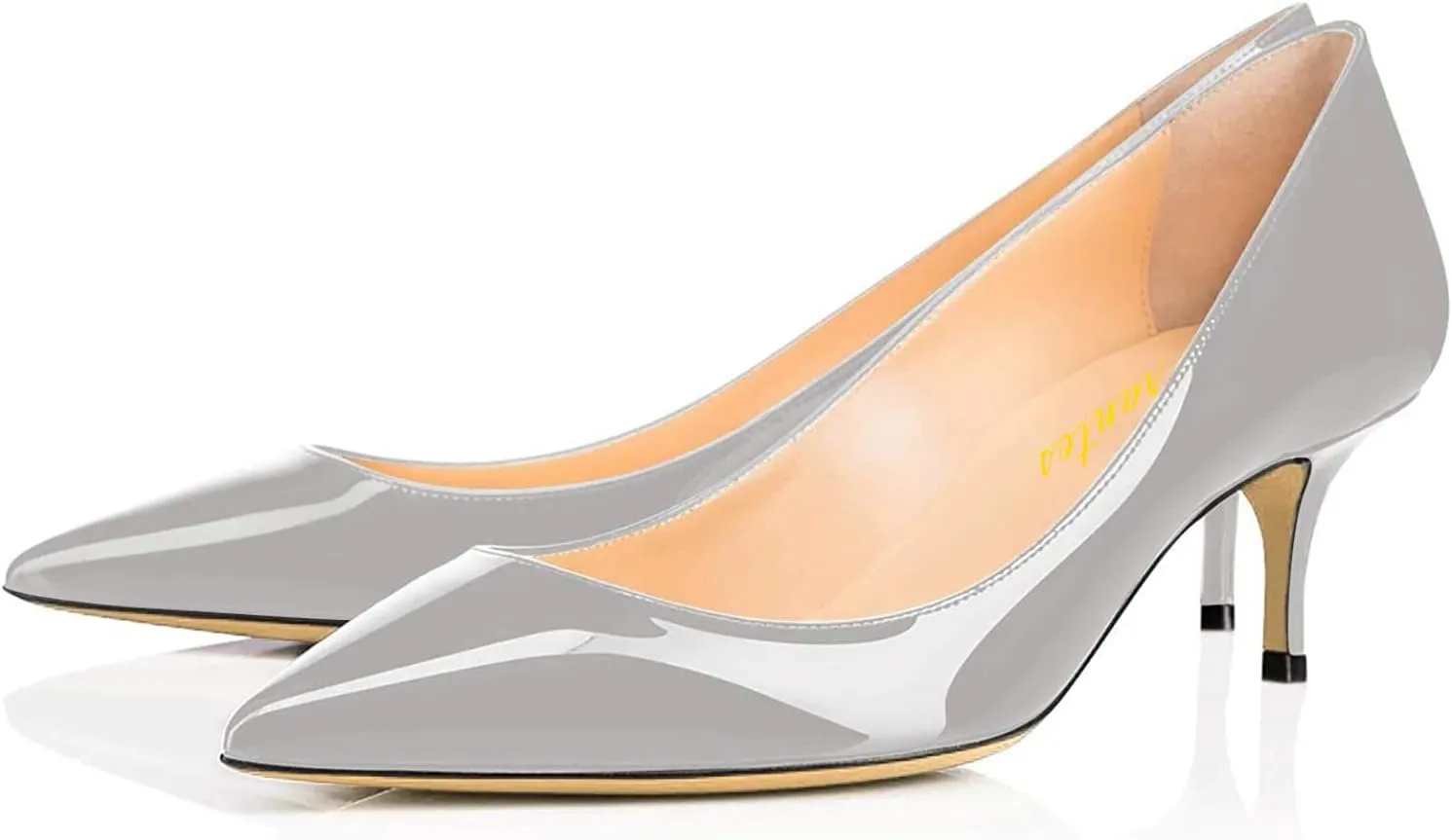 Women Fashion Pointed Toe Slip On Comfort Basic Kitten Heel Pumps Shoes