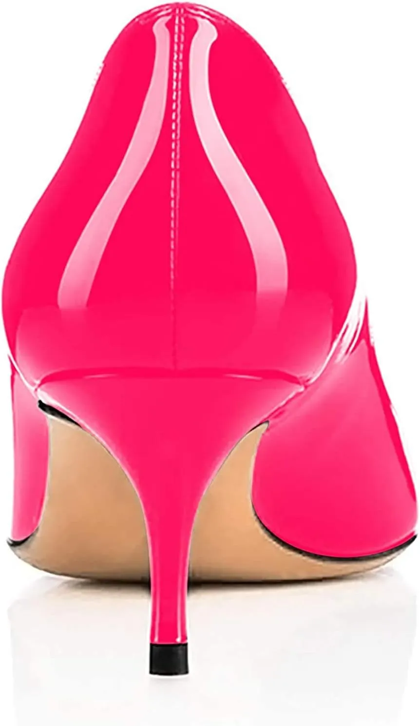 Women Fashion Pointed Toe Slip On Comfort Basic Kitten Heel Pumps Shoes