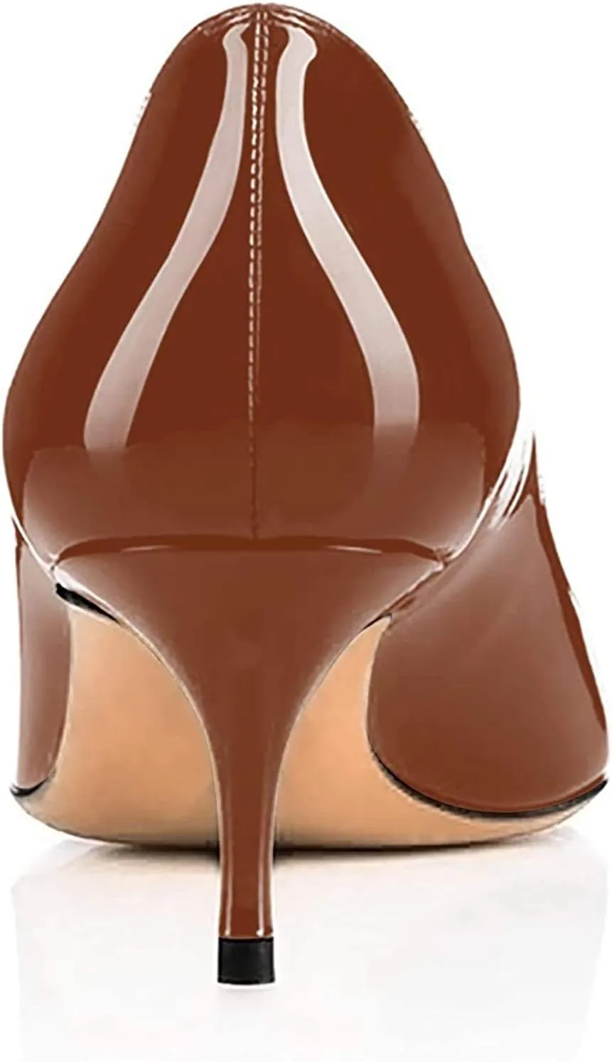 Women Fashion Pointed Toe Slip On Comfort Basic Kitten Heel Pumps Shoes