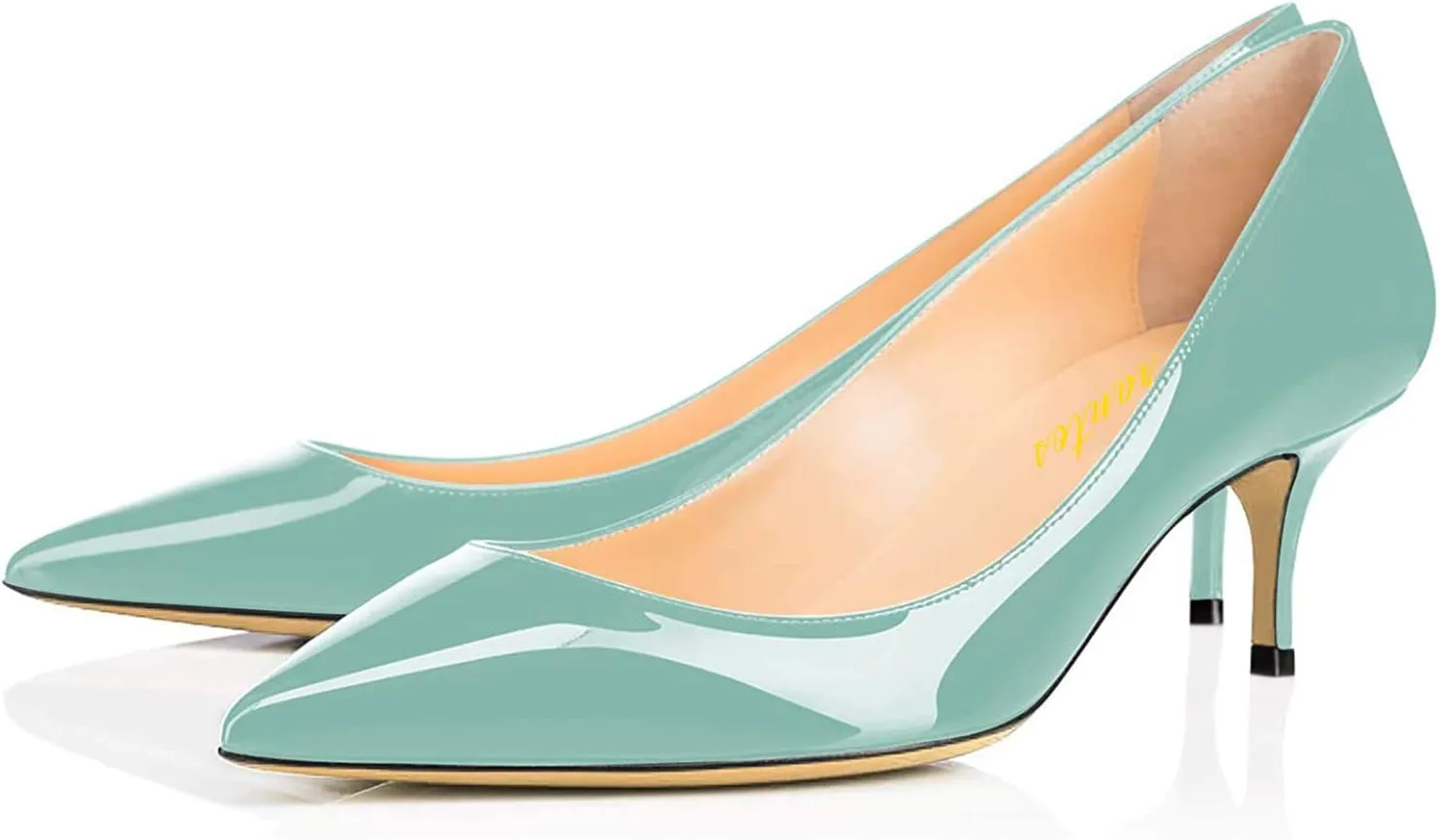 Women Fashion Pointed Toe Slip On Comfort Basic Kitten Heel Pumps Shoes