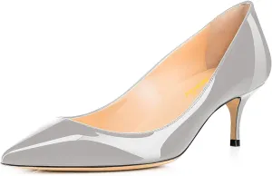 Women Fashion Pointed Toe Slip On Comfort Basic Kitten Heel Pumps Shoes