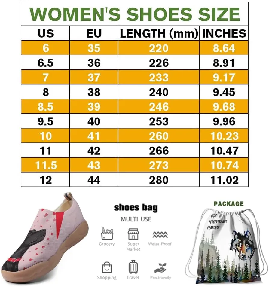 Women Knitted Slip-On Comfort Loafers Colorful Lightweight Travel Shoes Non Slip Walking Footwear|Quirky Pets Series