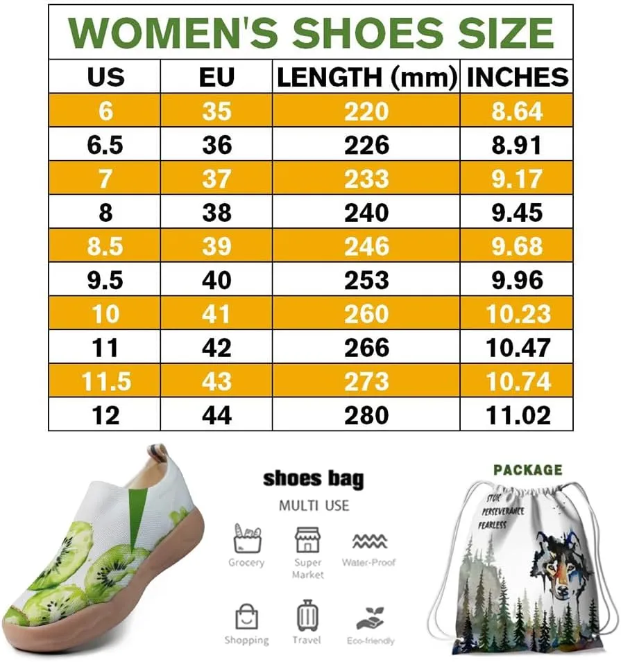 Women's Abstract Art Slip-On Walking Loafers Elastic Collar Breathable Sneakers Machine-Washable Knitted Travel Shoes