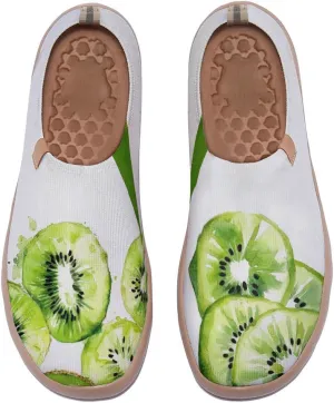 Women's Abstract Art Slip-On Walking Loafers Elastic Collar Breathable Sneakers Machine-Washable Knitted Travel Shoes