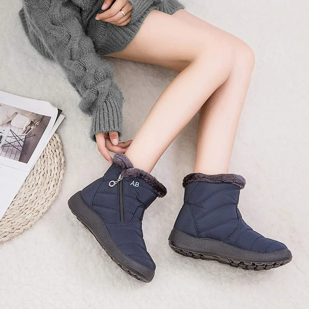 Womens Boots Snow Women's Faux Fur Boot Furry Fluffy Short Snow Boot Mid-Calf Boots Womens Wide Width Snow Boots Tall Zapatos De Mujer Para Nieve Botas De Invierno Para Mujer Con Tacones