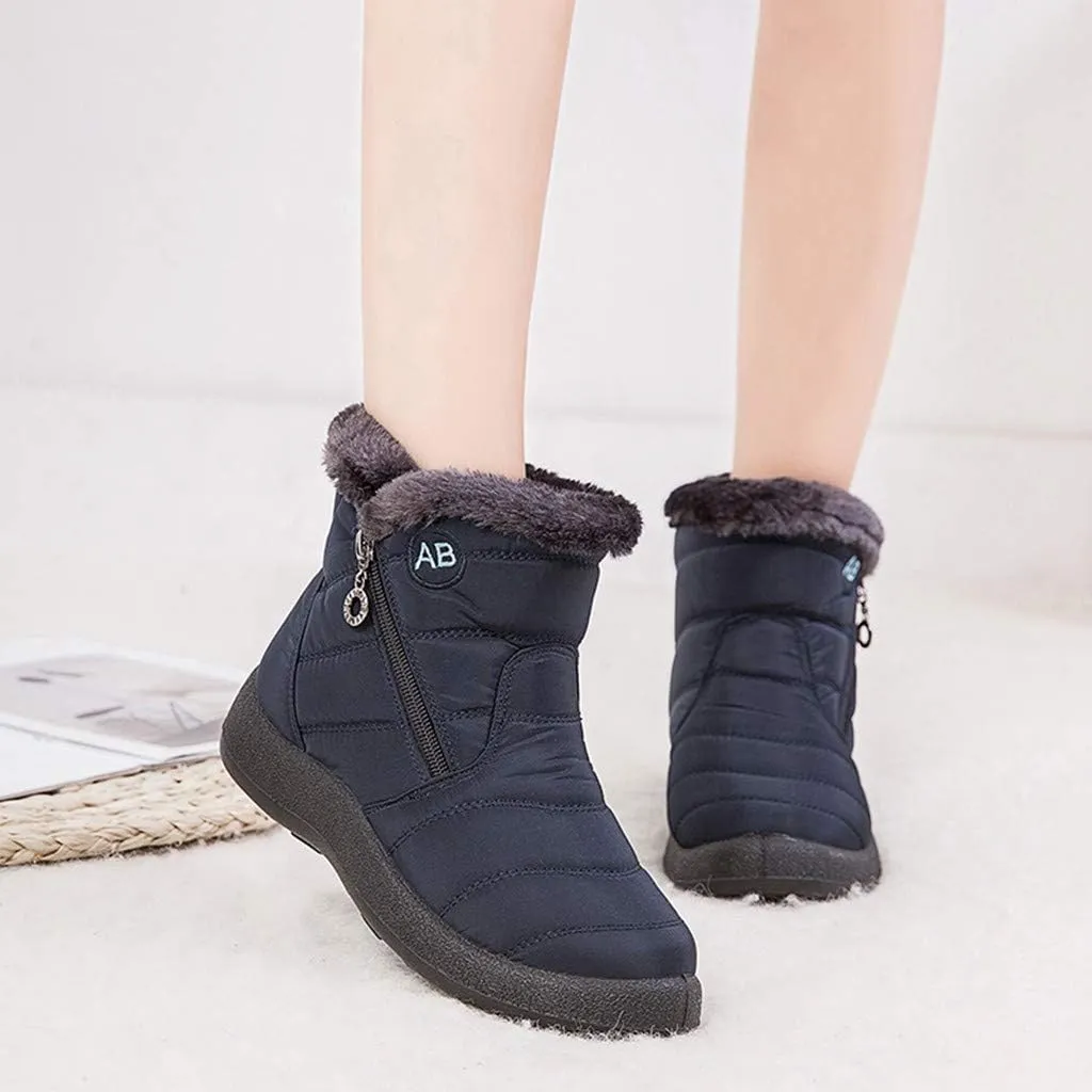 Womens Boots Snow Women's Faux Fur Boot Furry Fluffy Short Snow Boot Mid-Calf Boots Womens Wide Width Snow Boots Tall Zapatos De Mujer Para Nieve Botas De Invierno Para Mujer Con Tacones