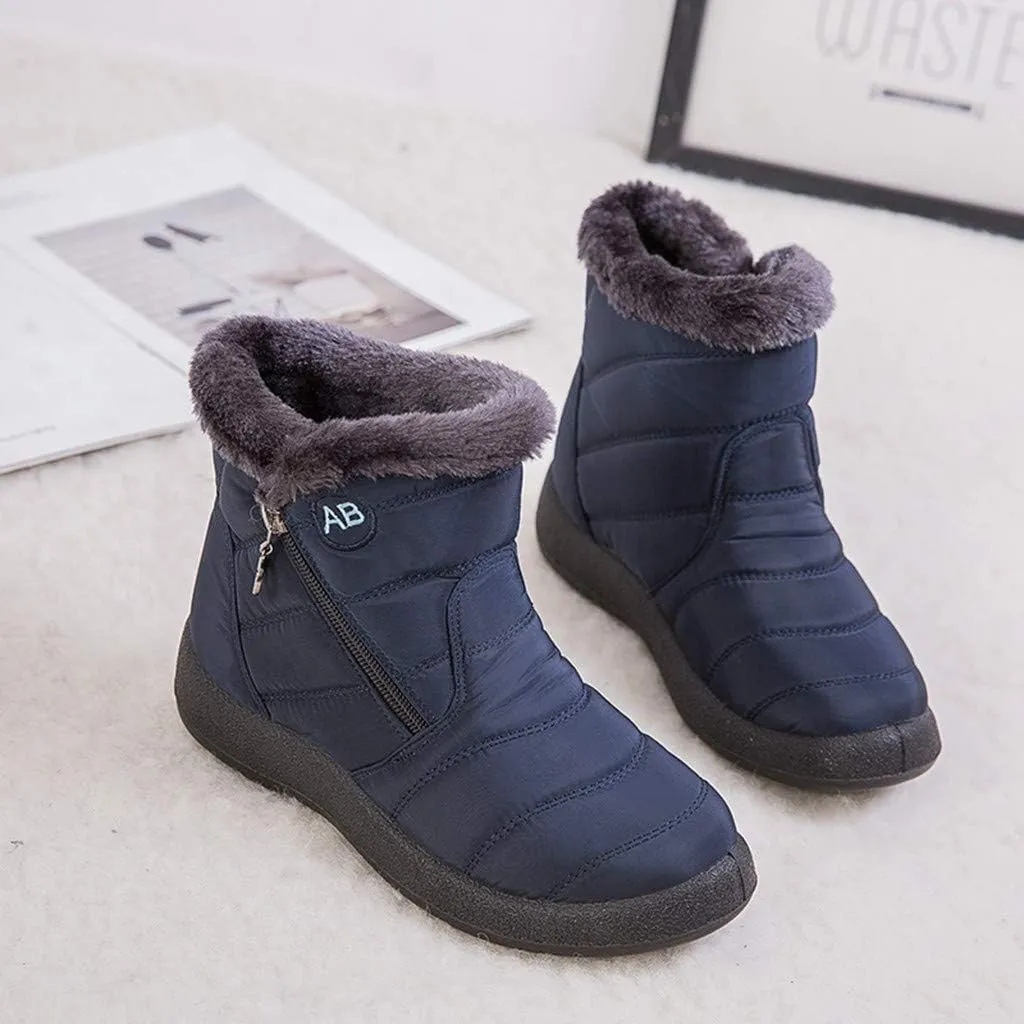 Womens Boots Snow Women's Faux Fur Boot Furry Fluffy Short Snow Boot Mid-Calf Boots Womens Wide Width Snow Boots Tall Zapatos De Mujer Para Nieve Botas De Invierno Para Mujer Con Tacones