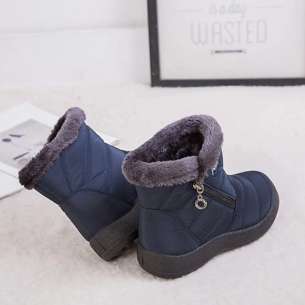 Womens Boots Snow Women's Faux Fur Boot Furry Fluffy Short Snow Boot Mid-Calf Boots Womens Wide Width Snow Boots Tall Zapatos De Mujer Para Nieve Botas De Invierno Para Mujer Con Tacones