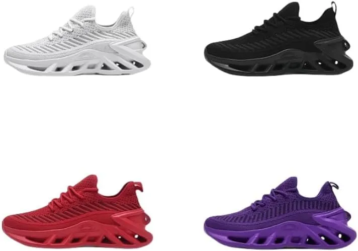 Women's Breathable Fabric Running Shoes | Lightweight, Non-Slip | Purple Blade Design | EVA Sole | for Tennis, Gym, Sports & Work
