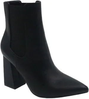 Women's Chunky High Heel Ankle Booties Pointed Toe Boots
