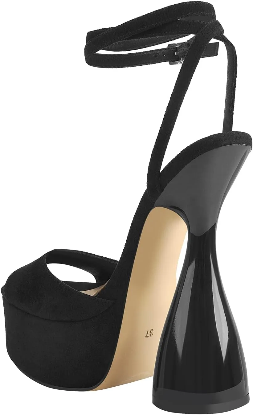 Women's Chunky Platform Heels Lace-Up Gladiator High Heel Sandals