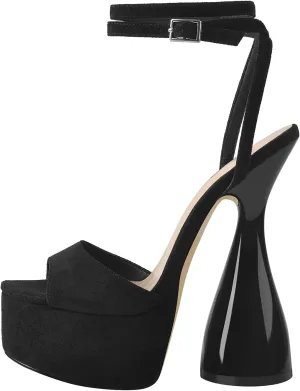 Women's Chunky Platform Heels Lace-Up Gladiator High Heel Sandals