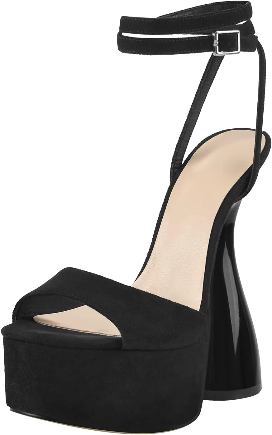 Women's Chunky Platform Heels Lace-Up Gladiator High Heel Sandals