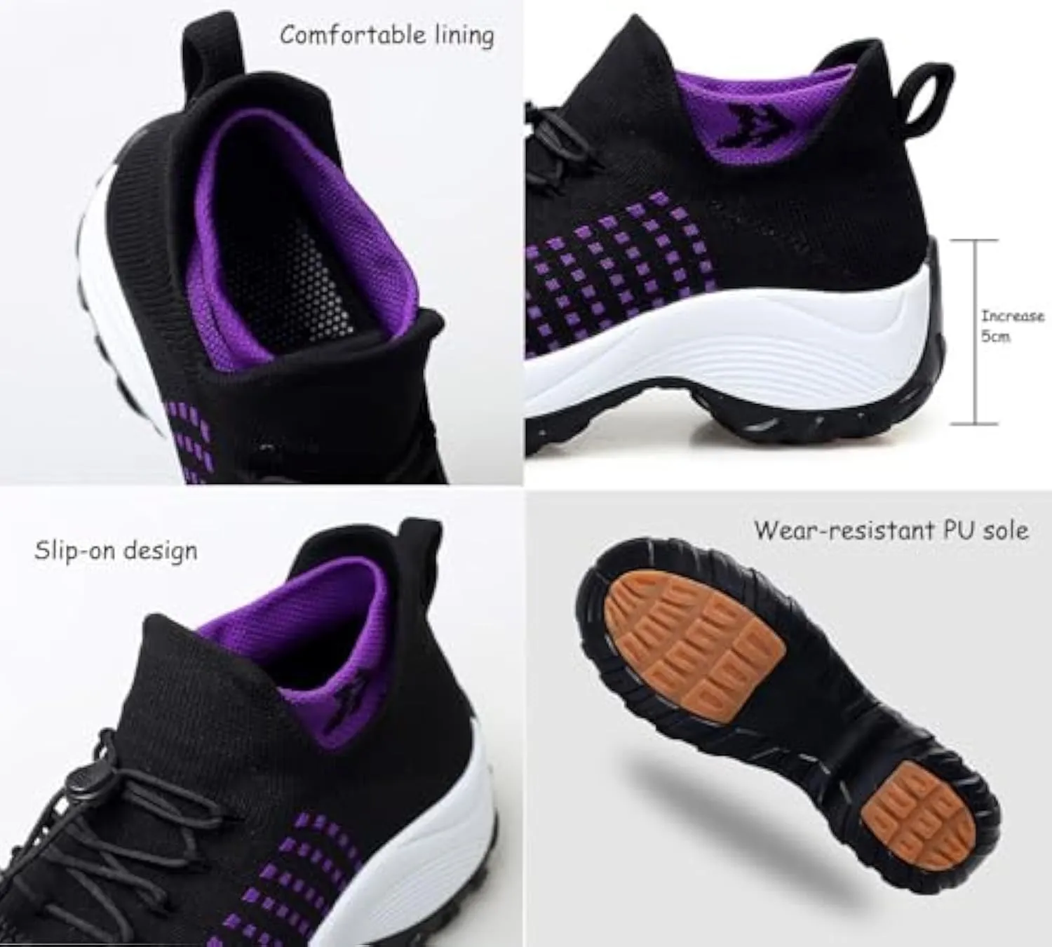 Women's Comfort Wear Orthowear Shoes, Orthopedic, Plantar Fasciitis, Black, One Size