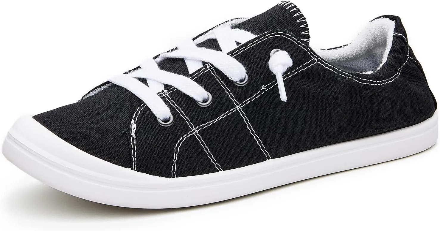Women's Fashion Casual Slip-On Sneakers Comfort Lightweight Low Top Canvas Shoes