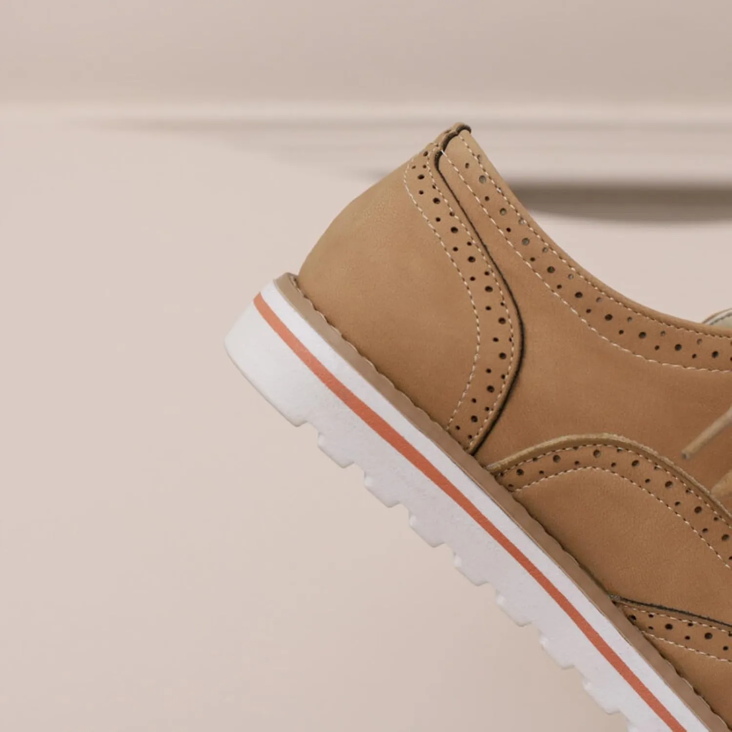 Women's Flats Lace-Up Oxfords Shoes Round Toe Low Platform Wingtip Brogues Classic Comfortable Derby Saddle Pumps